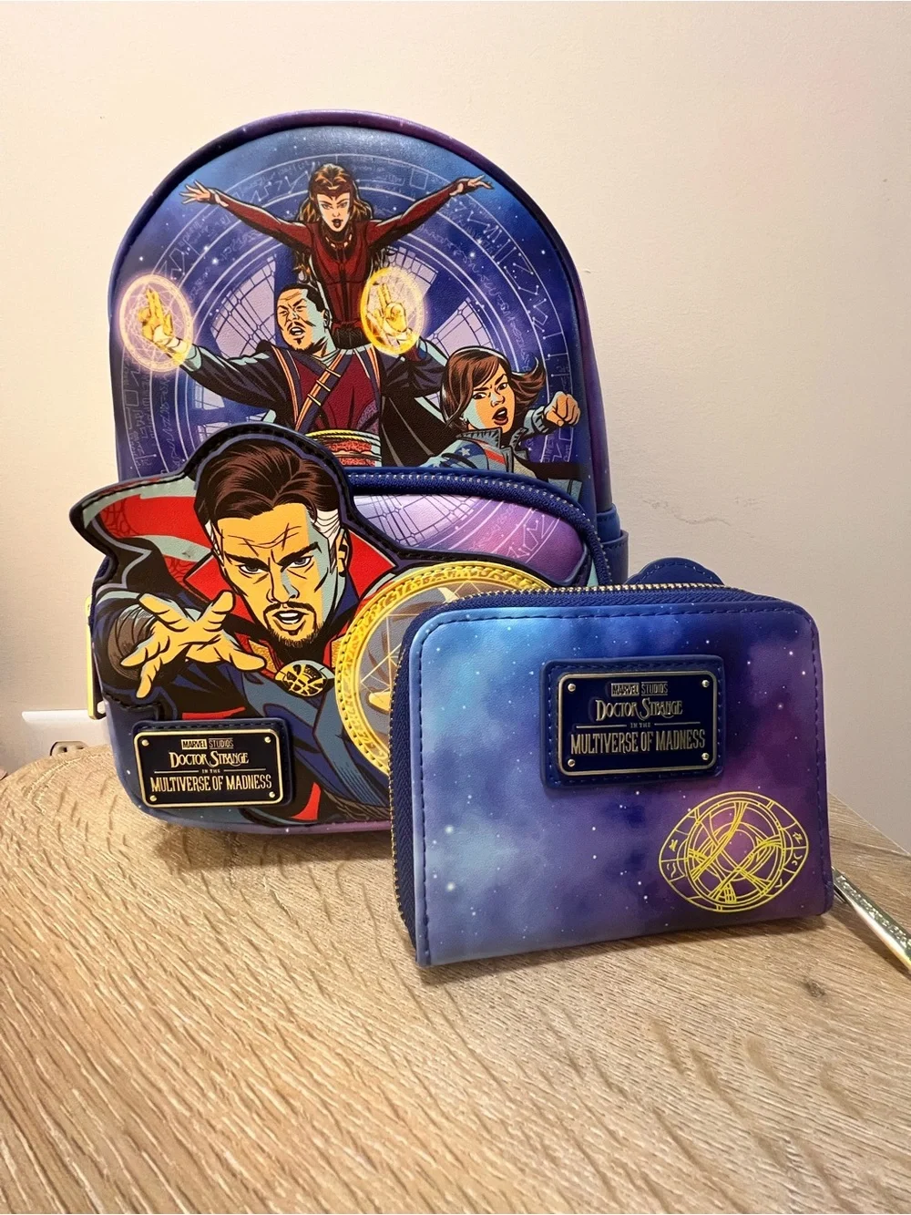 Doctor Strange Loungefly Mini Bookbag and Wallet - Picture 2 of 8